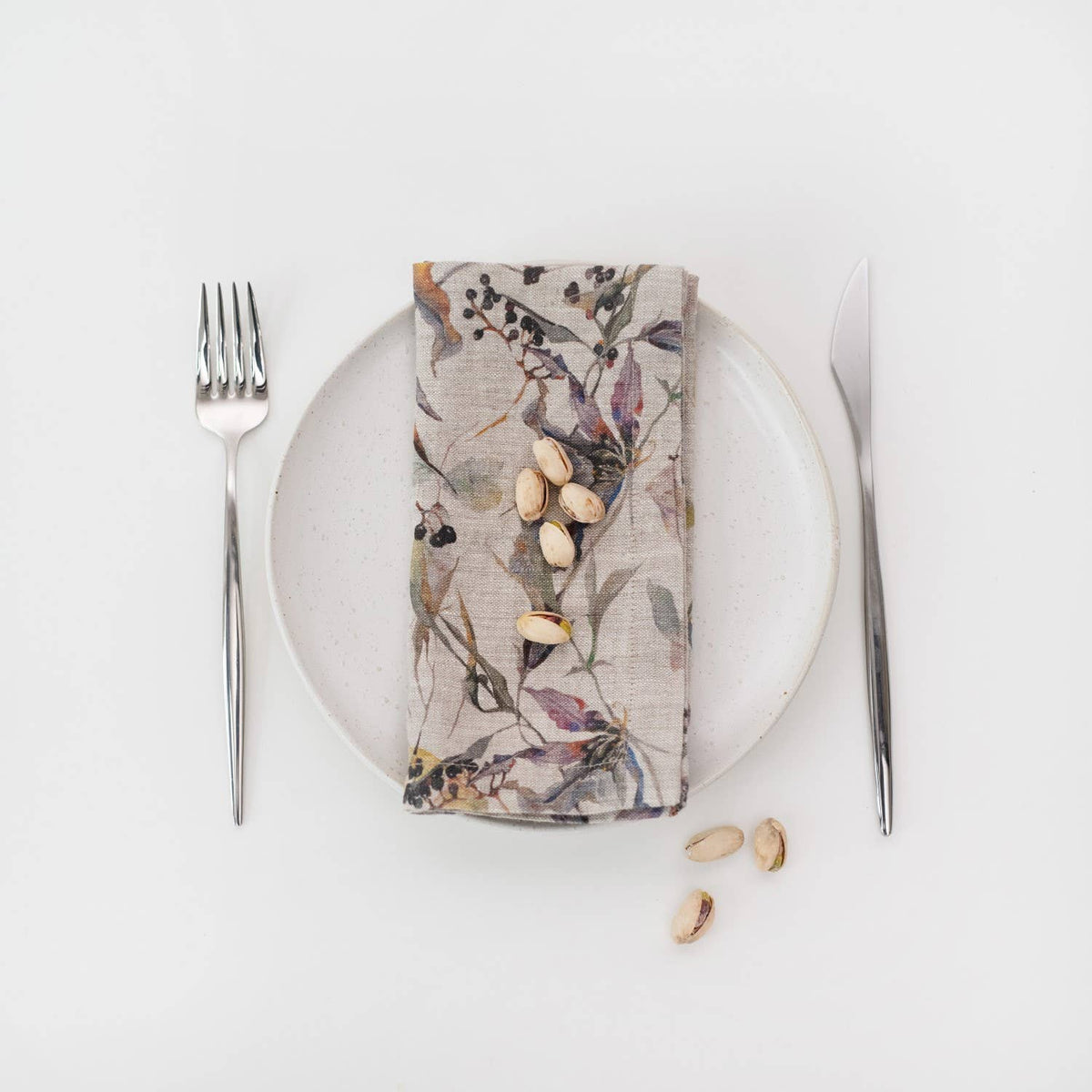 Meadow on Natural Linen Napkins Set of 2: 18"x18" | 45x45 cm