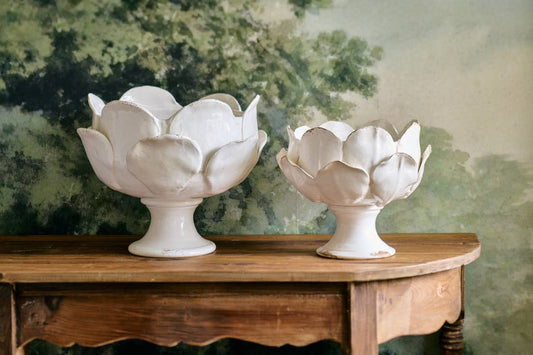 Petal Bowl Ceramic Vase Ivory