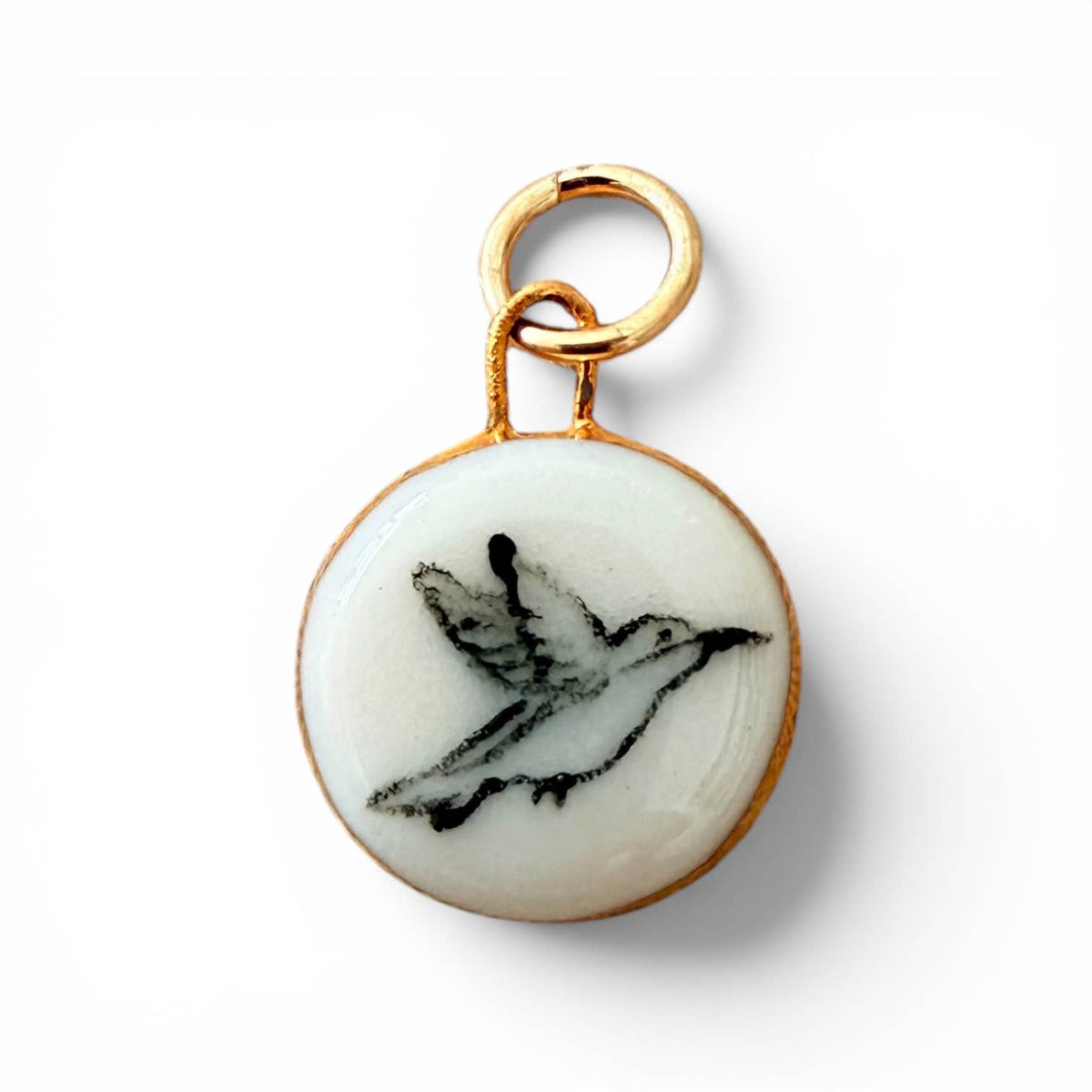 B&W Hummingbird Charm: Black & White / Bar