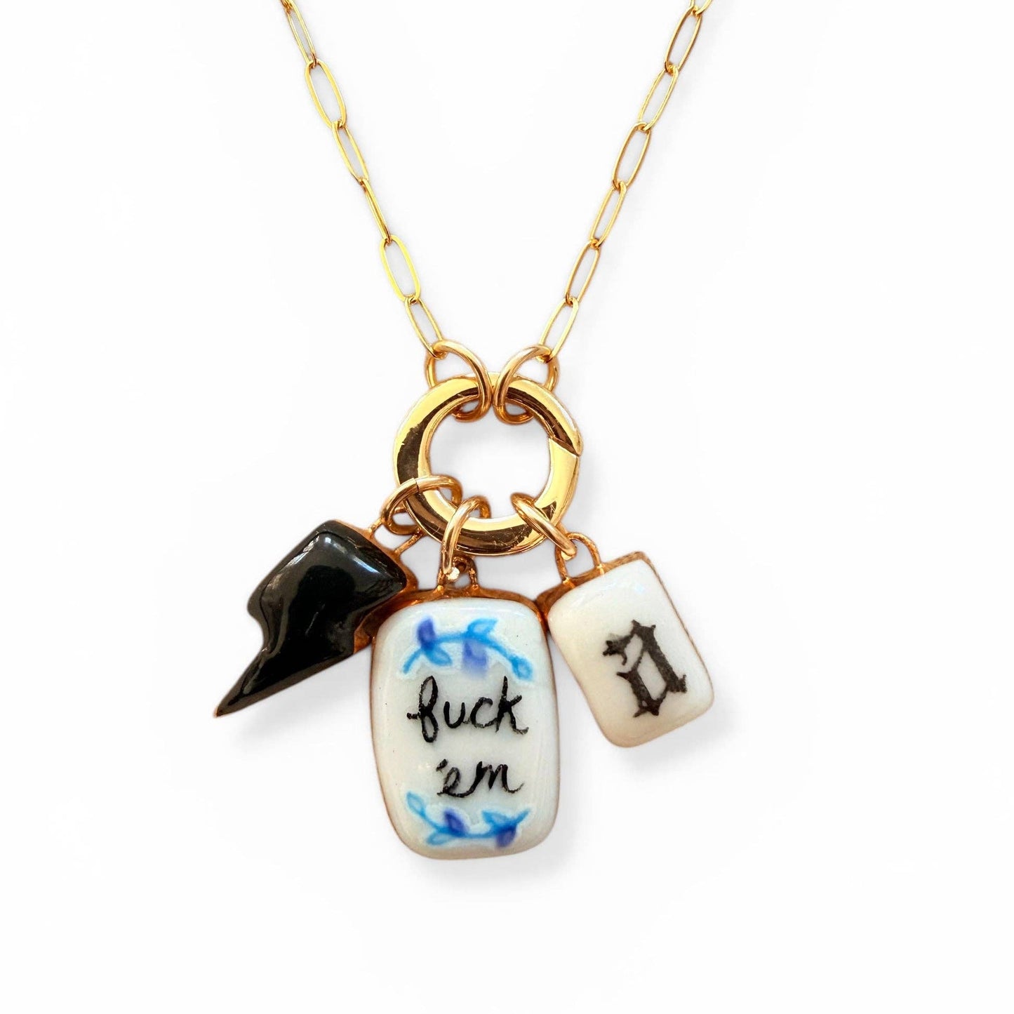 Lightning Bolt Shape Charm: White