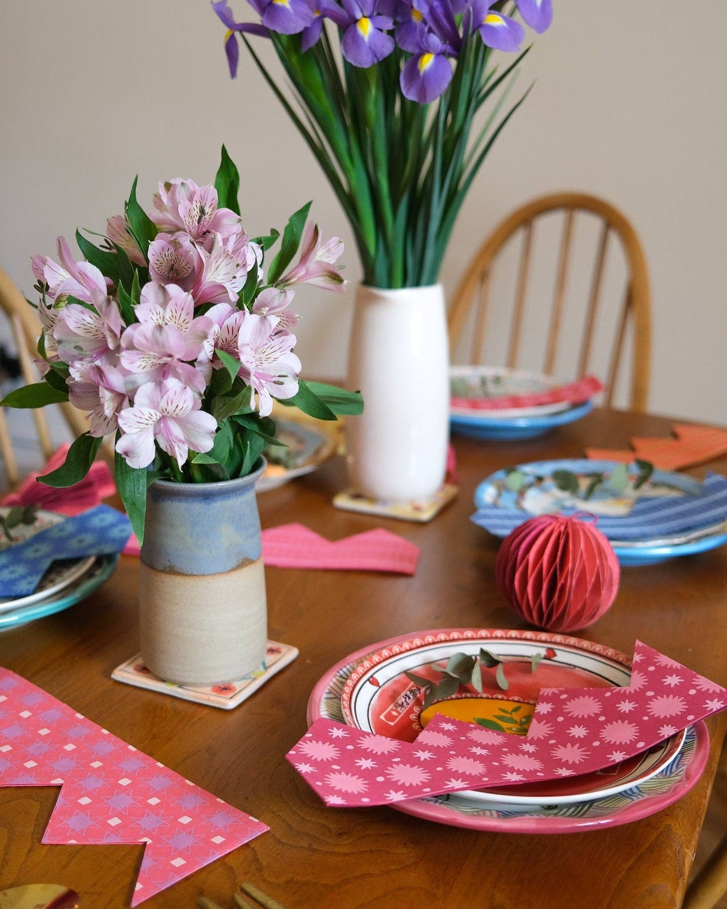 PINK & RED PAPER CROWNS