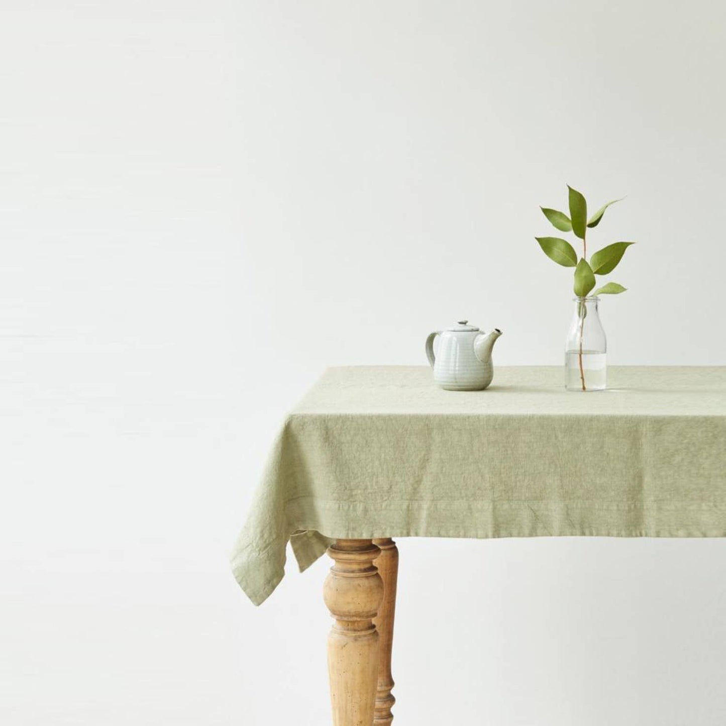 Sage Linen Tablecloth: 55"x118"