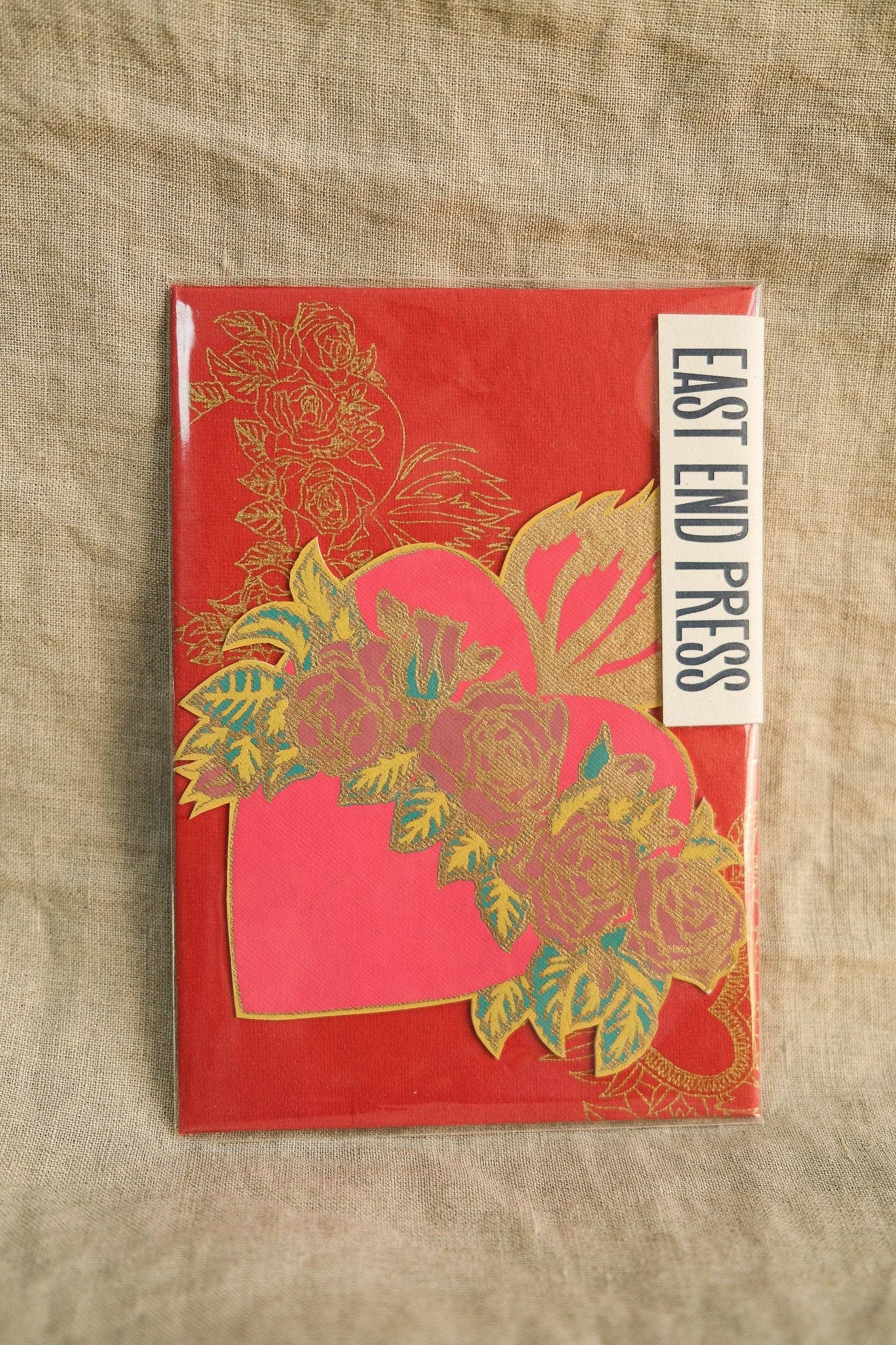 FLAMING HEART GREETING CARD