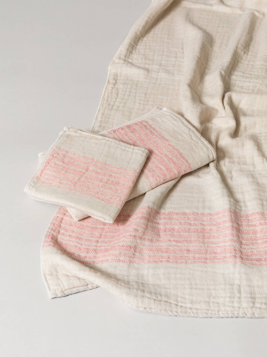 Flax Line Organics Towel - Pink-Beige: Hand Towel (M)