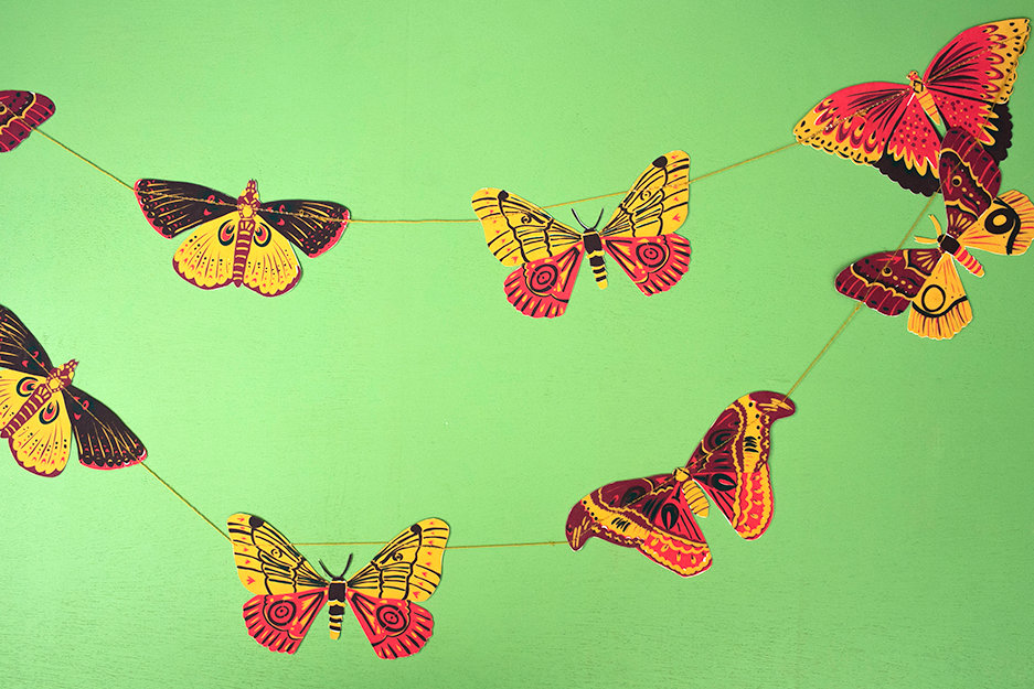 COLOURFUL BUTTERFLIES SEWN GARLAND