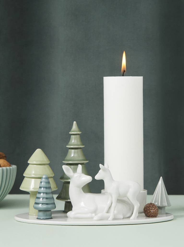 Dottir Nordic Design - Candle for Big Bear & Deer & Fawn 6x20 cm. white