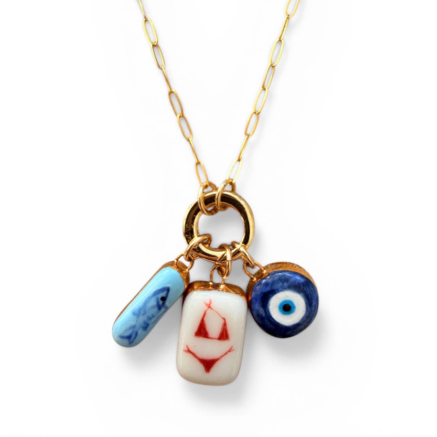 Paperclip Chain with Charm Holder: 15"-17"