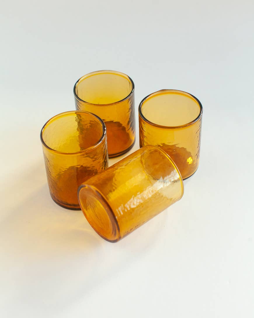 Handblown Hammered Glasses | Set of 4: Blush