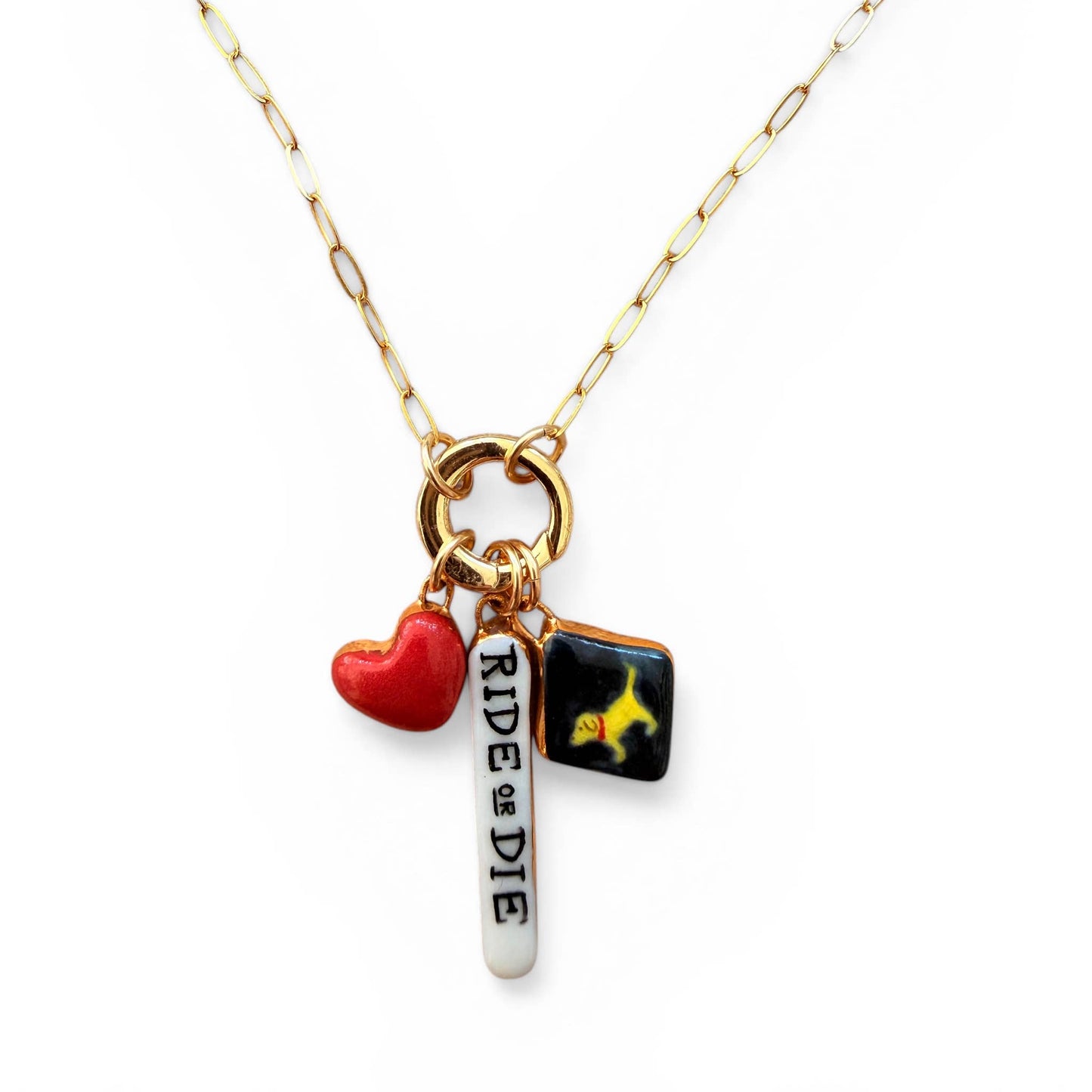 Paperclip Chain with Charm Holder: 17"-19"