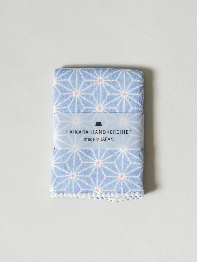 Haikara Little Handkerchief - Asanoha, Blue