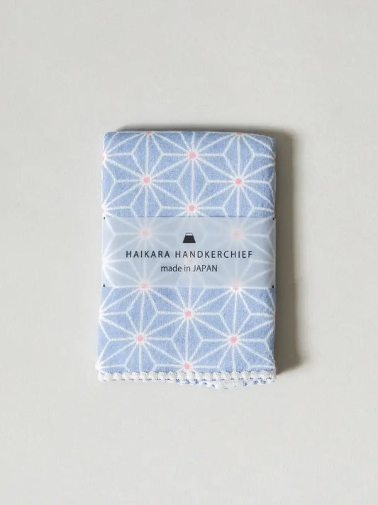 Haikara Little Handkerchief - Asanoha, Blue