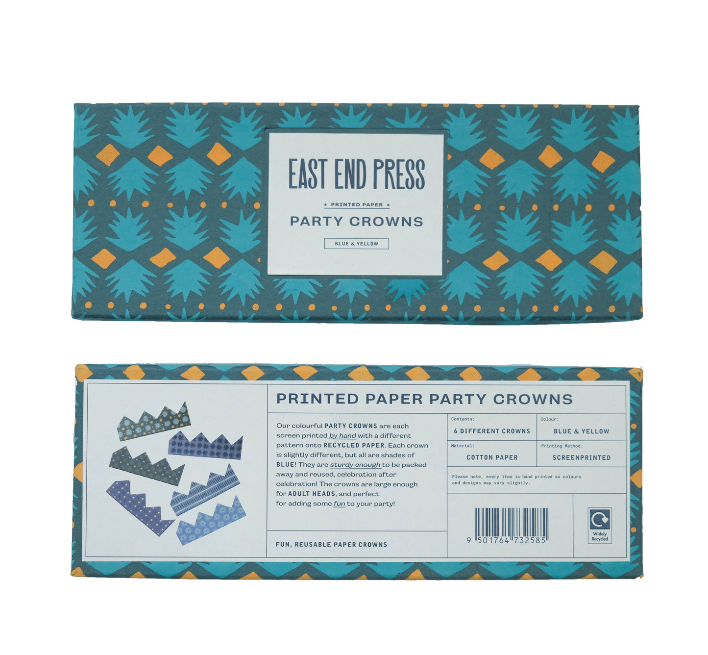 BLUE & YELLOW PAPER CROWNS