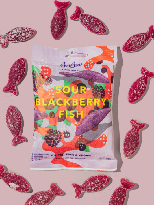 BonBon - A Swedish Candy Co Sour Blackberry Fish - Swedish Candy 5.2 oz (150 g)