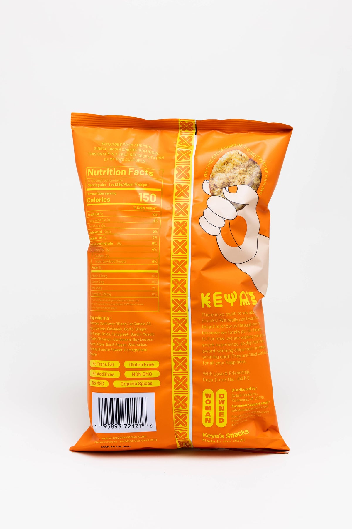 Bombay Spice Masala Potato Chips  6oz case (12 pack)