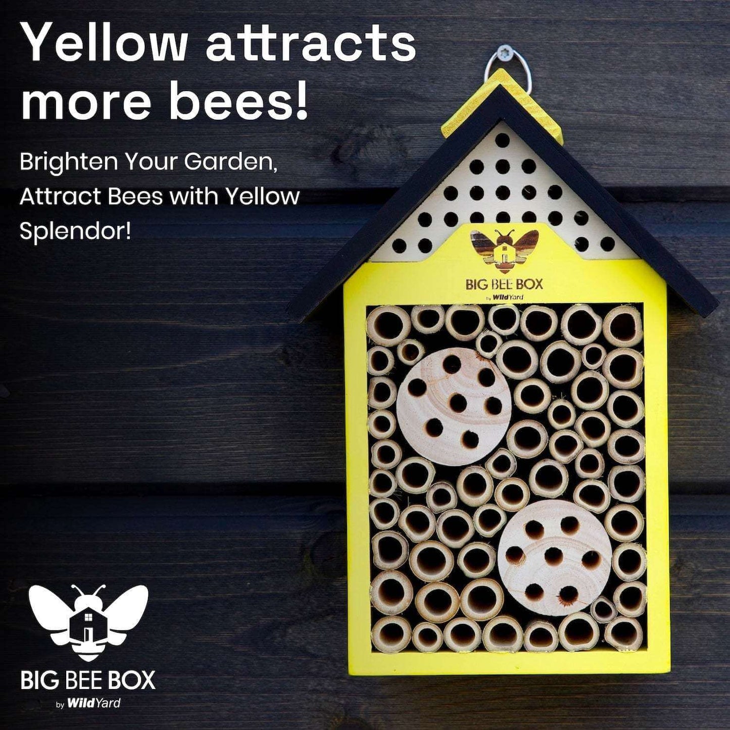 Bee House Bamboo Pollinator Habitat Garden Outdoor Box