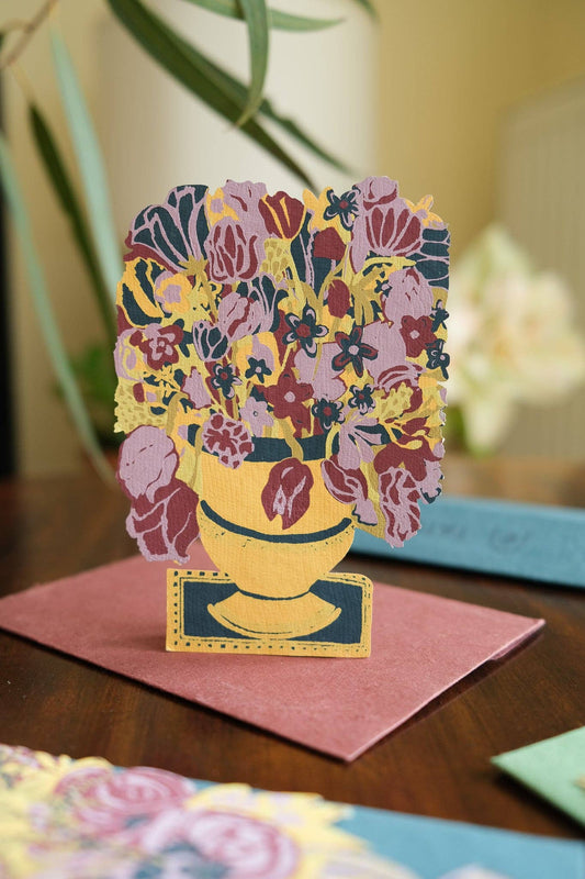 BLOOMSBURY OCHRE VASE GREETING CARD