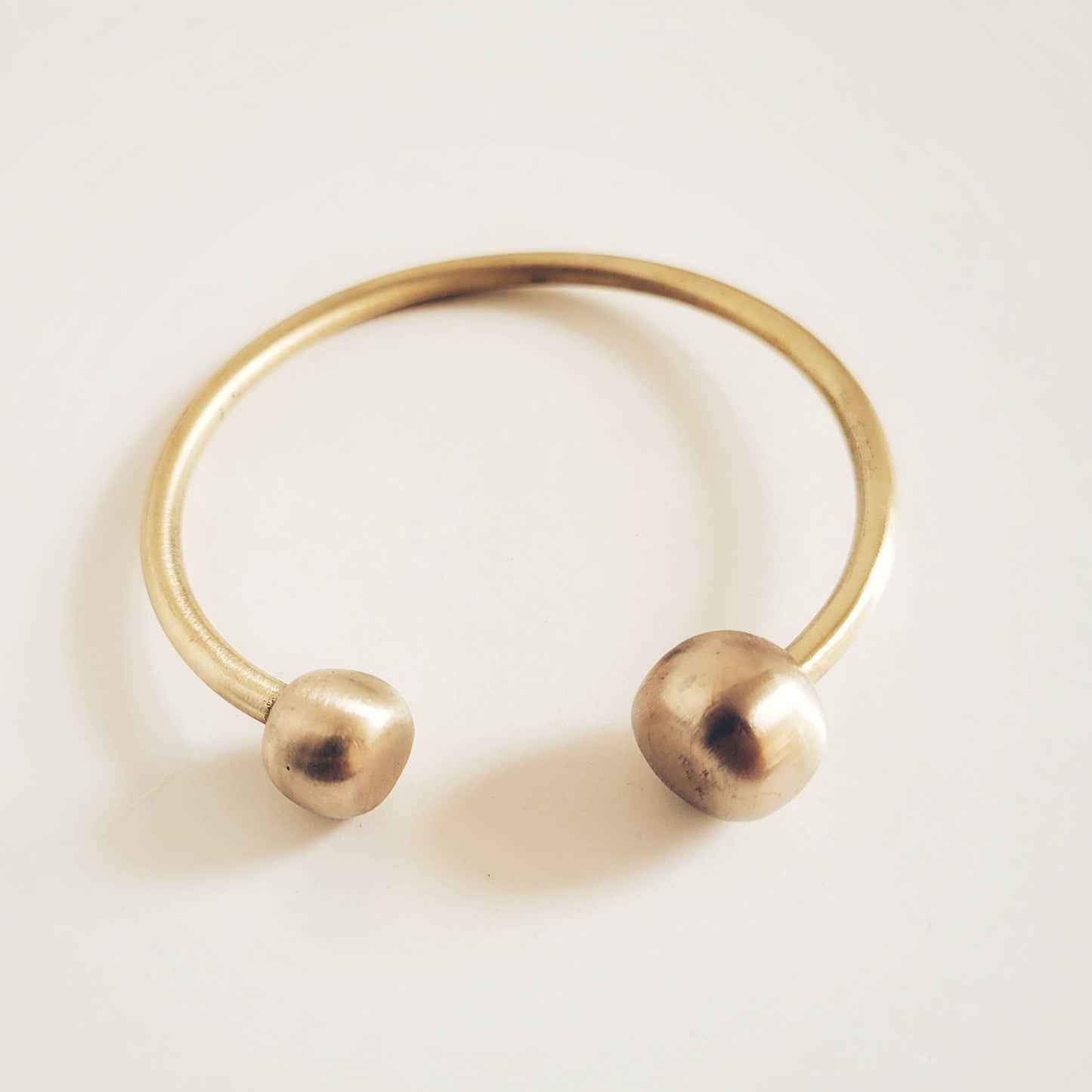 Wood brass bangle cuff bracelet modern runway designer: 1 wood sphere