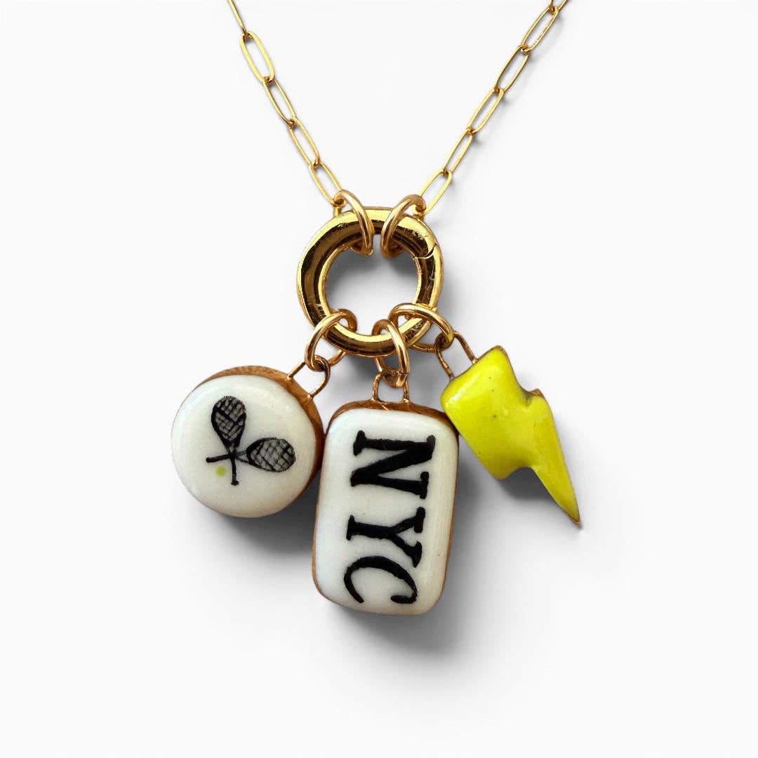 Tennis Charm: Gold Luster