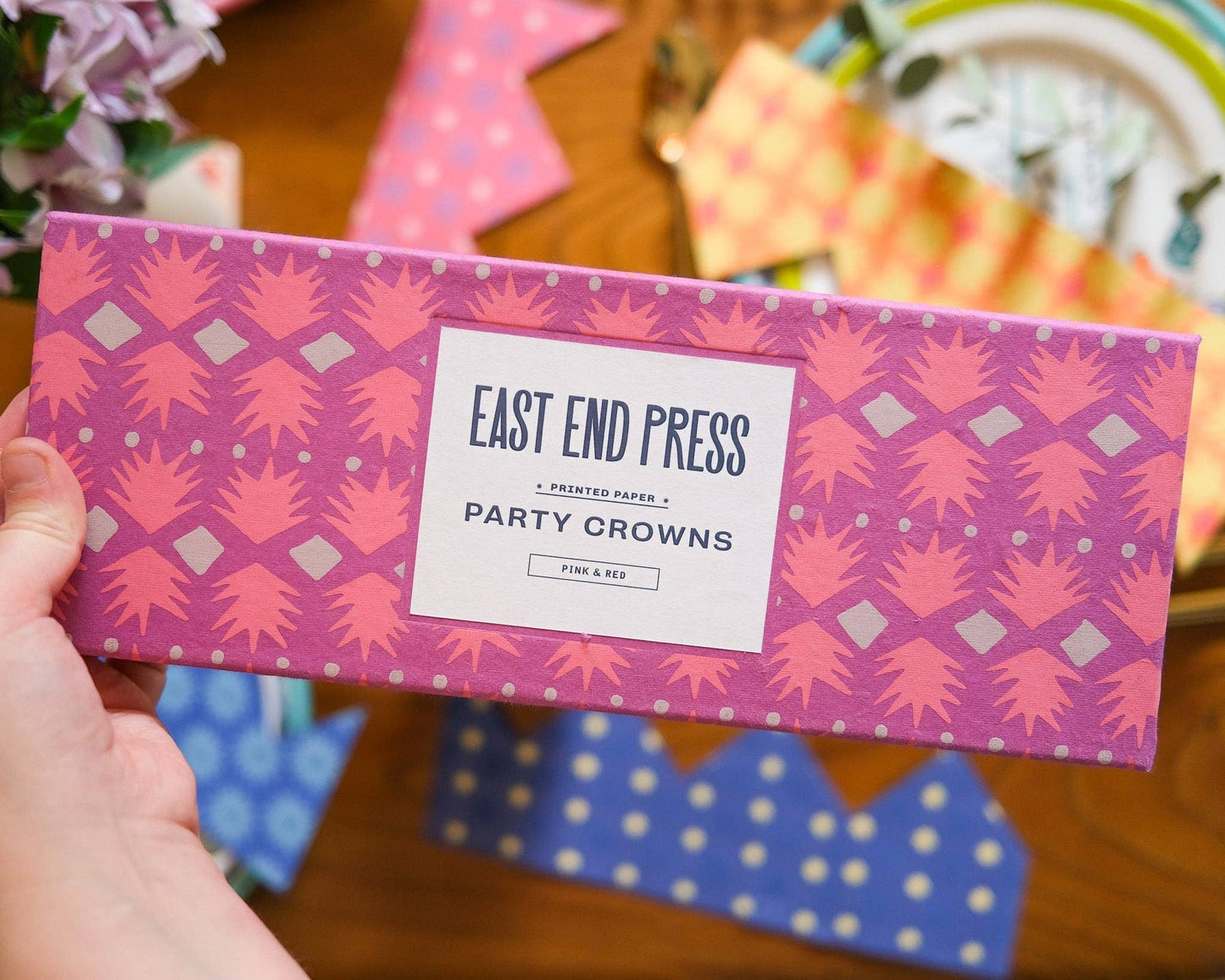 PINK & RED PAPER CROWNS
