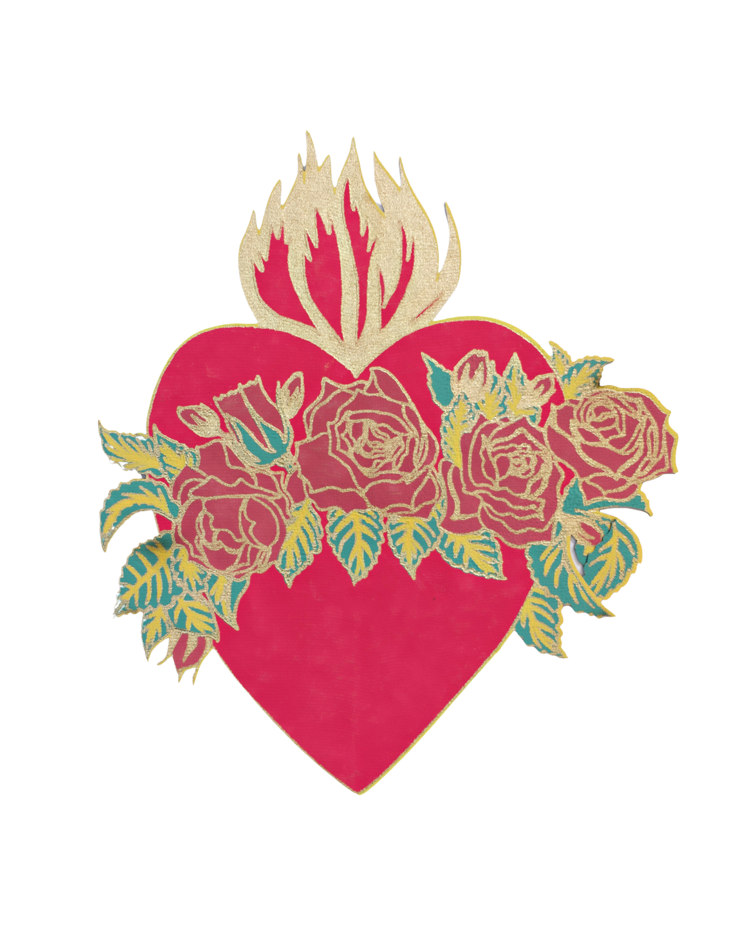 FLAMING HEART GREETING CARD