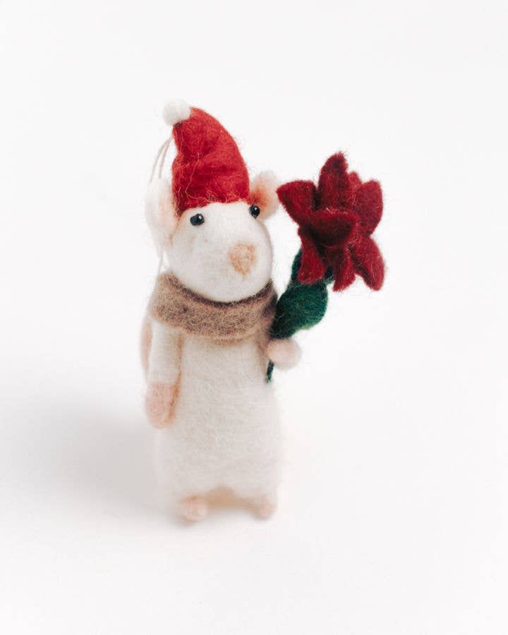 Creative Women - FLOWER MOUSE FELT ORNAMENT | Handcrafted in Nepal