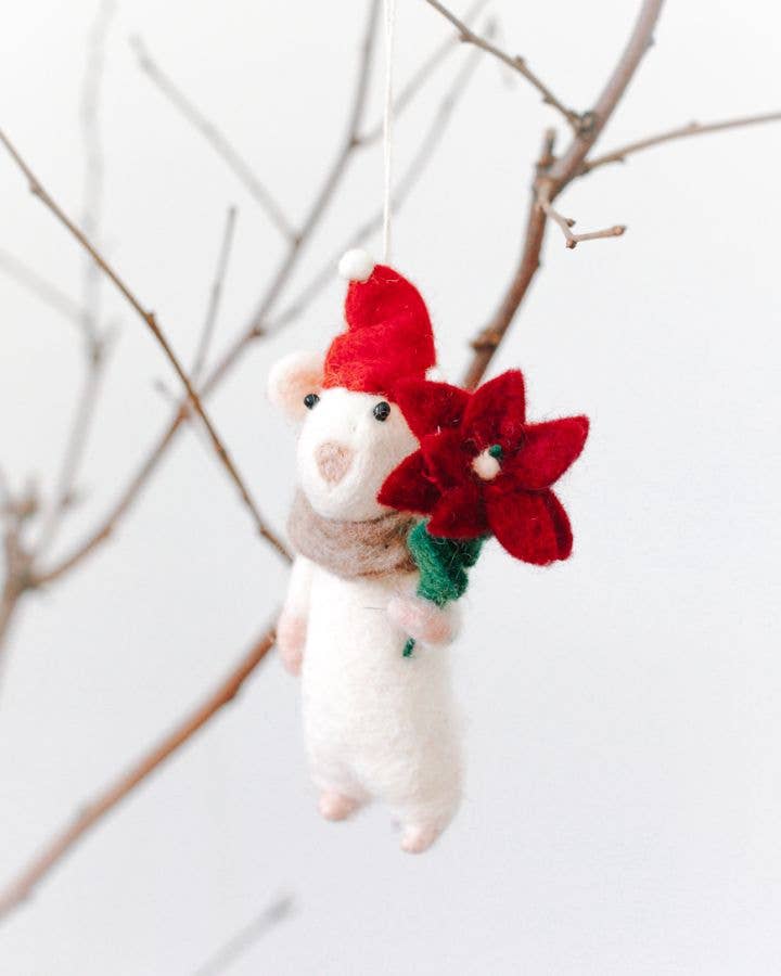 Creative Women - FLOWER MOUSE FELT ORNAMENT | Handcrafted in Nepal