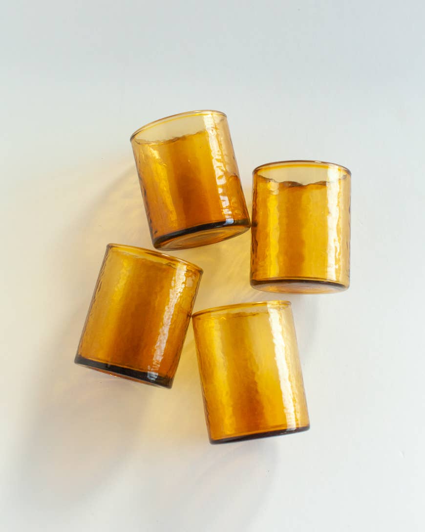 Handblown Hammered Glasses | Set of 4: Blush