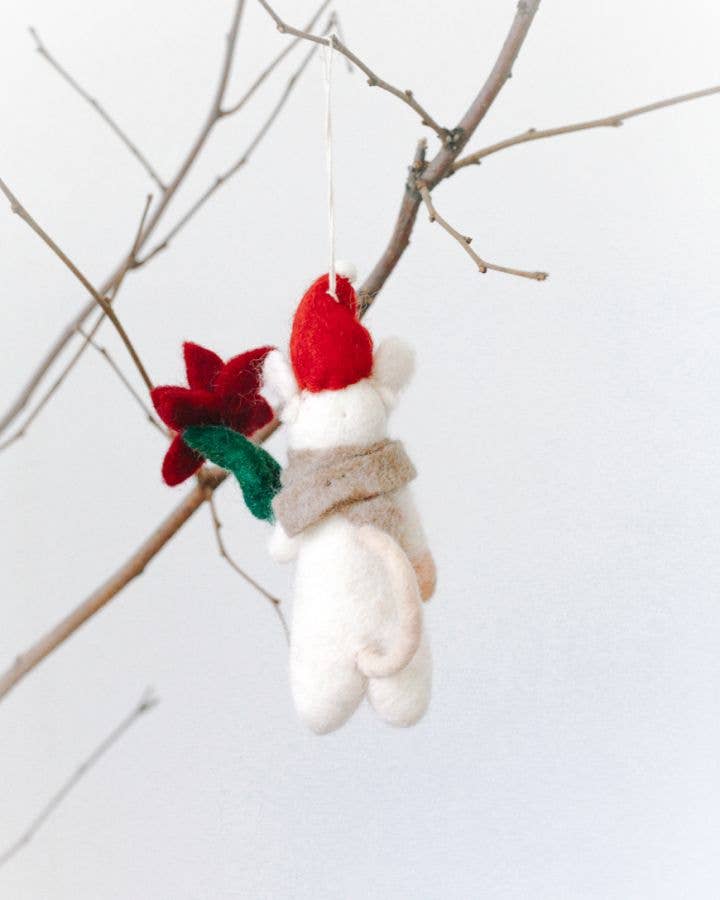 Creative Women - FLOWER MOUSE FELT ORNAMENT | Handcrafted in Nepal