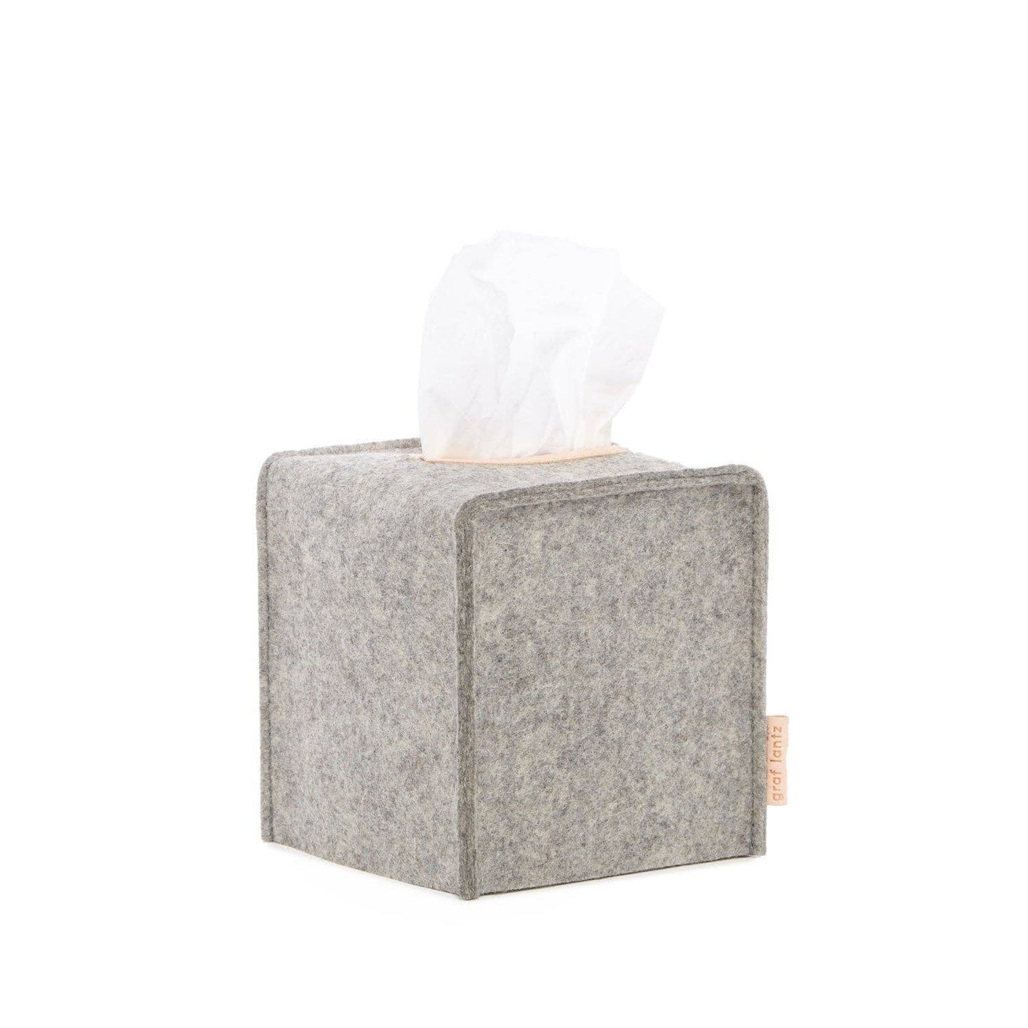 Small Merino Wool Felt Tissue Box Cover Granite: Granite