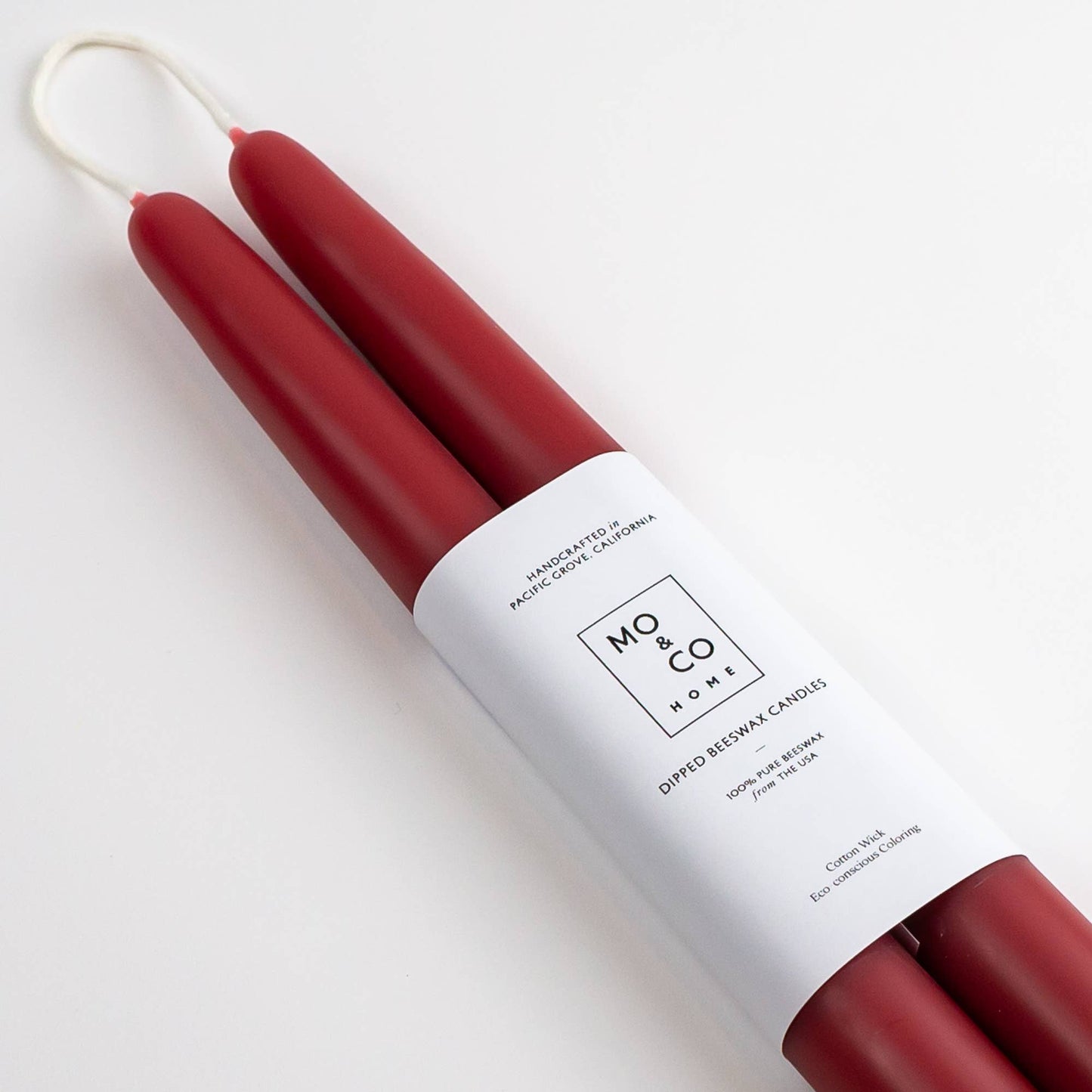 Candles 100% Beeswax Dipped | Berry Red: 10 Inch