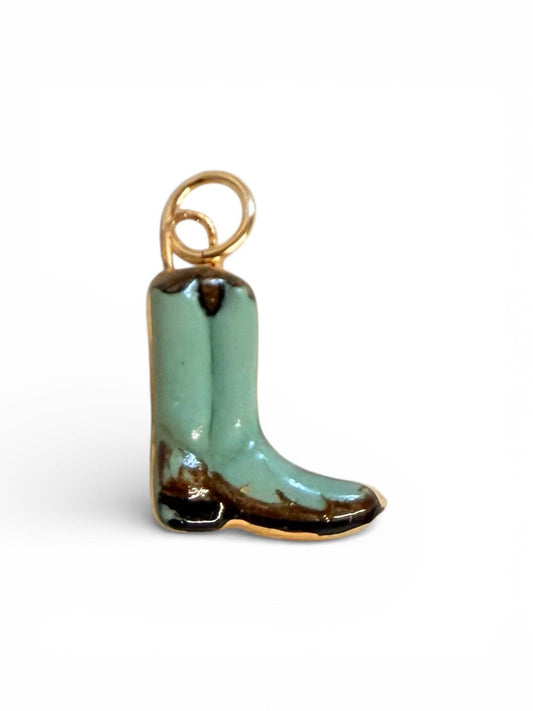 Cowboy Boot Charm: Aqua/Turquoise