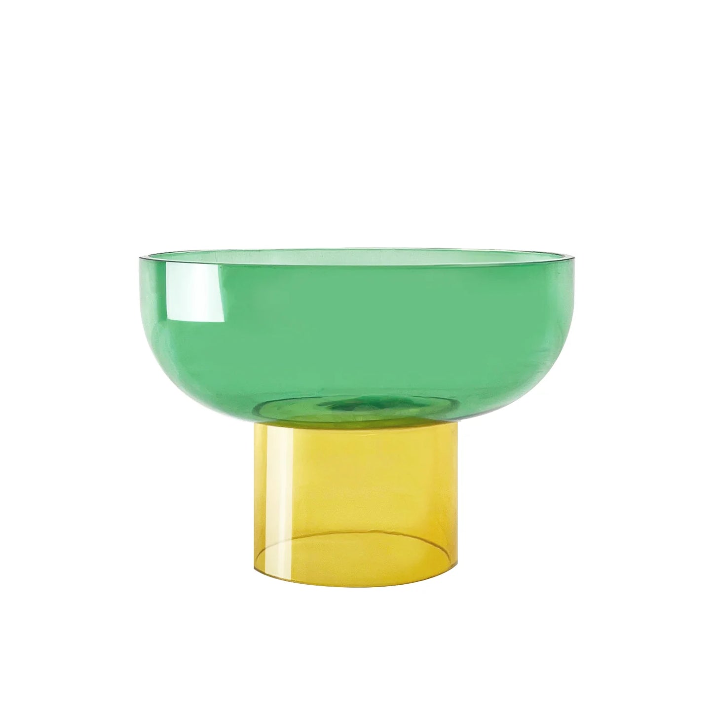 Tip Top Glass Bowl Small Green and Yellow Bowl - Reversible Soda Lime Glass