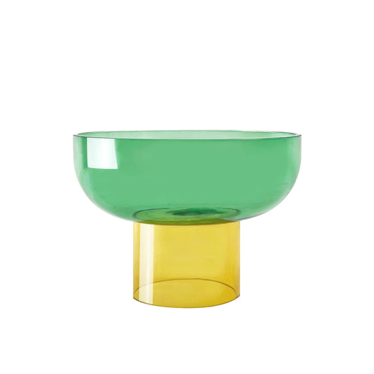 Tip Top Glass Bowl Small Green and Yellow Bowl - Reversible Soda Lime Glass