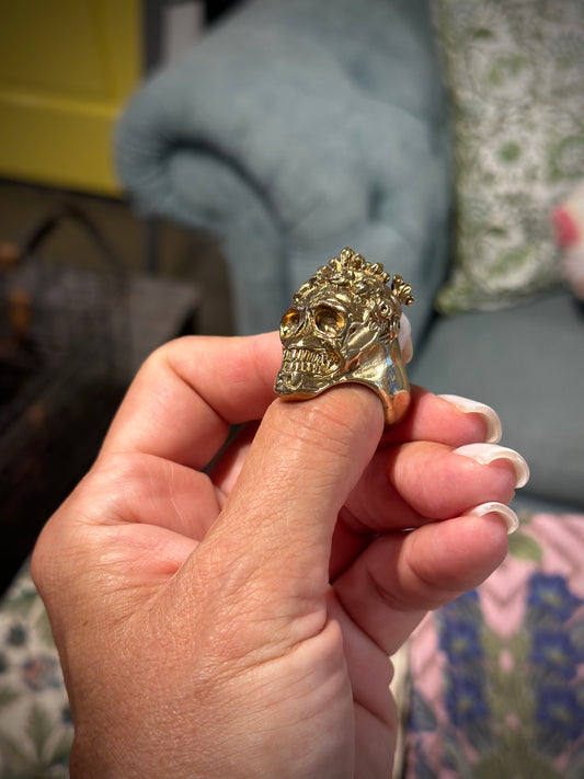 Momento Mori Skull and Roses Ring