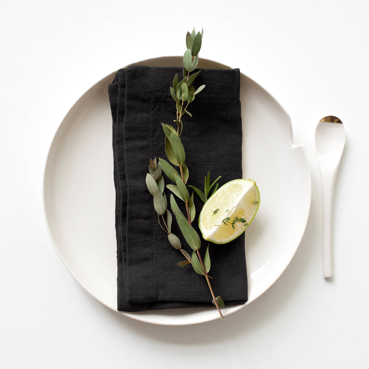 Black Linen Napkins Set of 4: 18"x18" | 45x45 cm