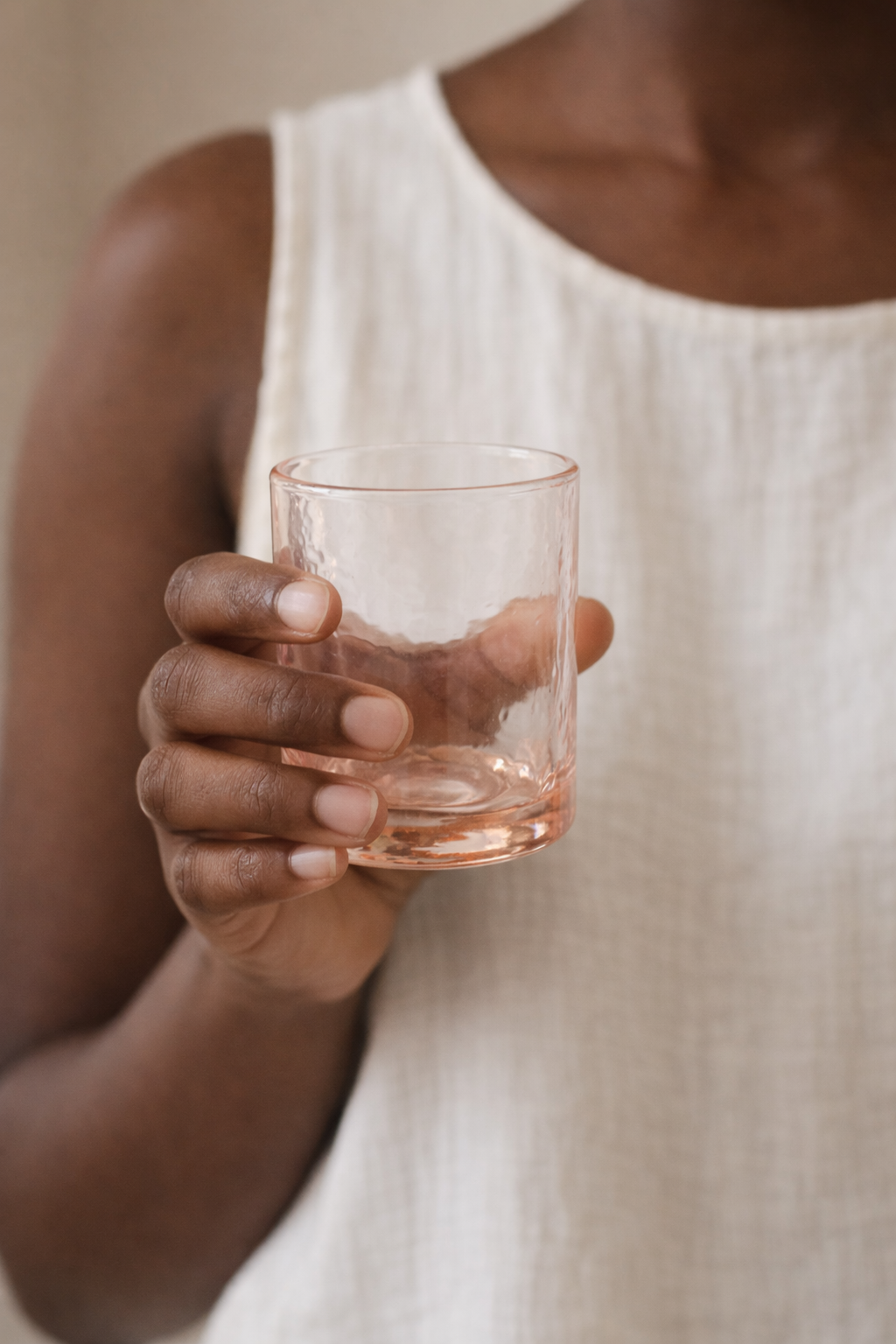 Handblown Hammered Glasses | Set of 4: Blush