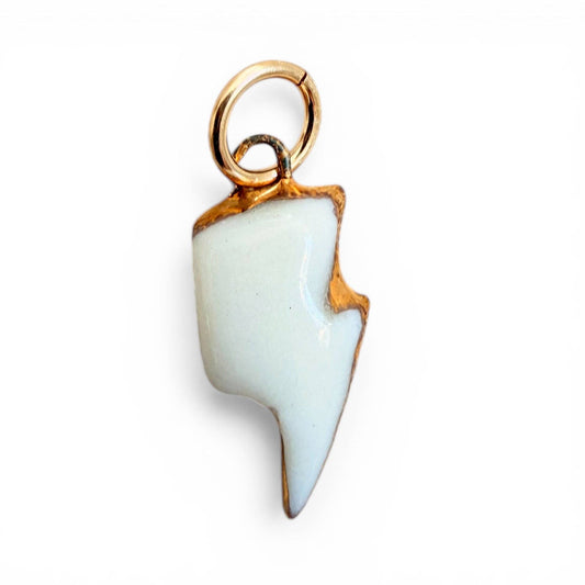 Lightning Bolt Shape Charm: White