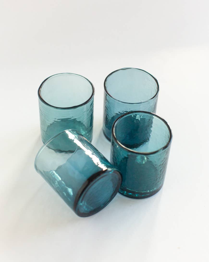 Handblown Hammered Glasses | Set of 4: Blush