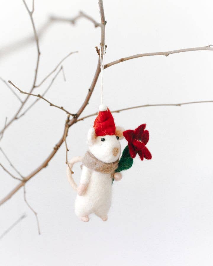 Creative Women - FLOWER MOUSE FELT ORNAMENT | Handcrafted in Nepal