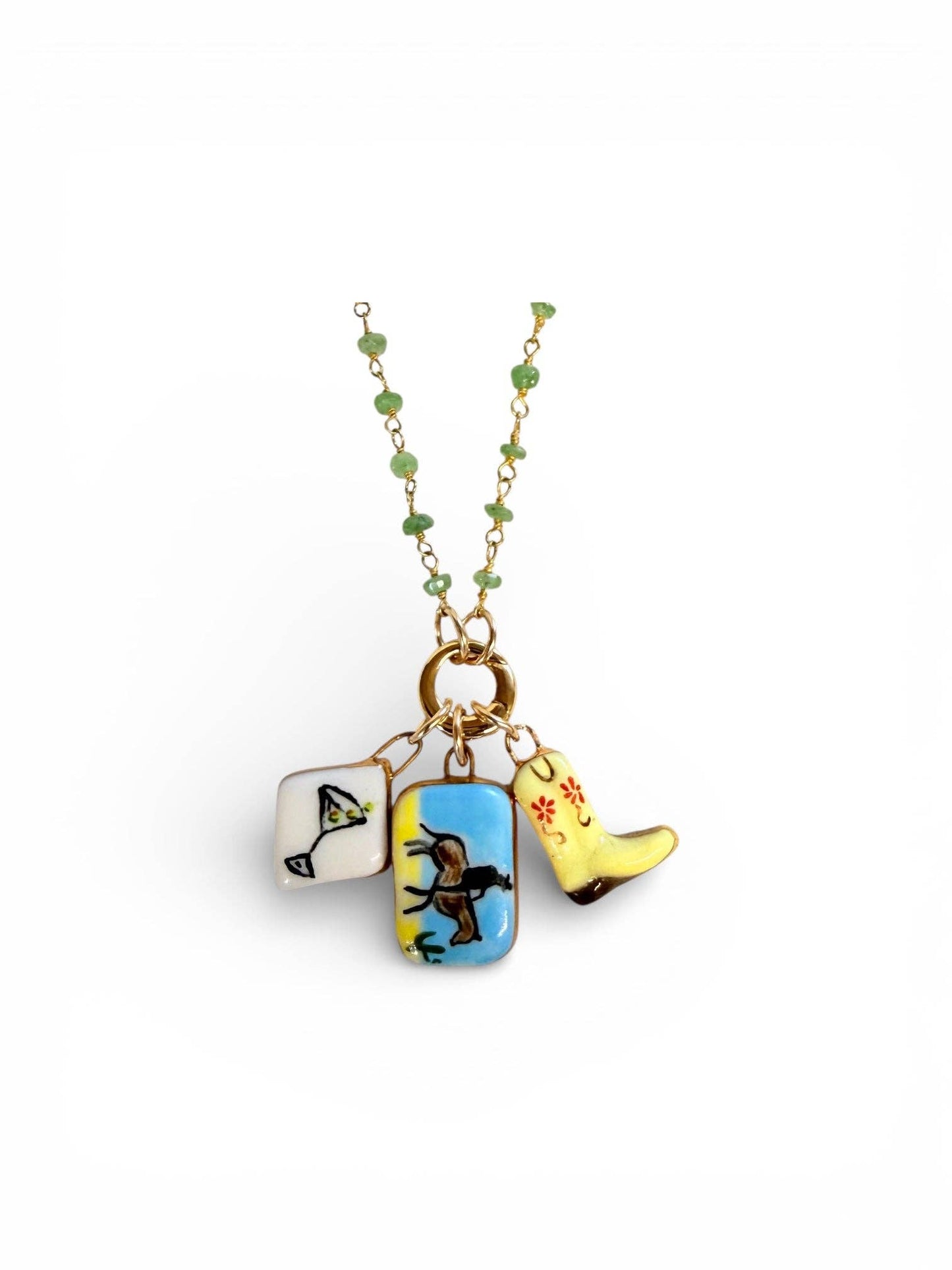 Cowboy Boot Charm: Aqua/Turquoise