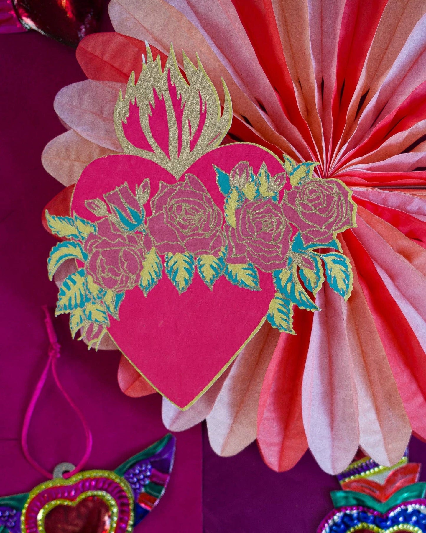 FLAMING HEART GREETING CARD