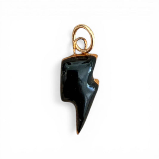 Lightning Bolt Shape Charm: Black