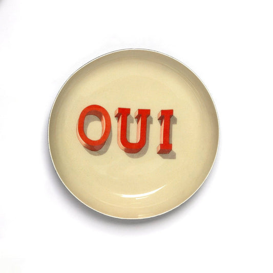 Round Enamel Tray - Oui
