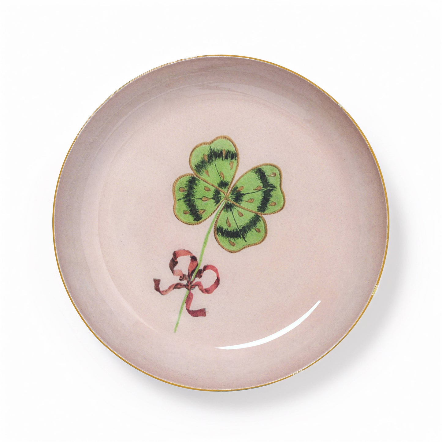 Round Enamel Tray - Clover