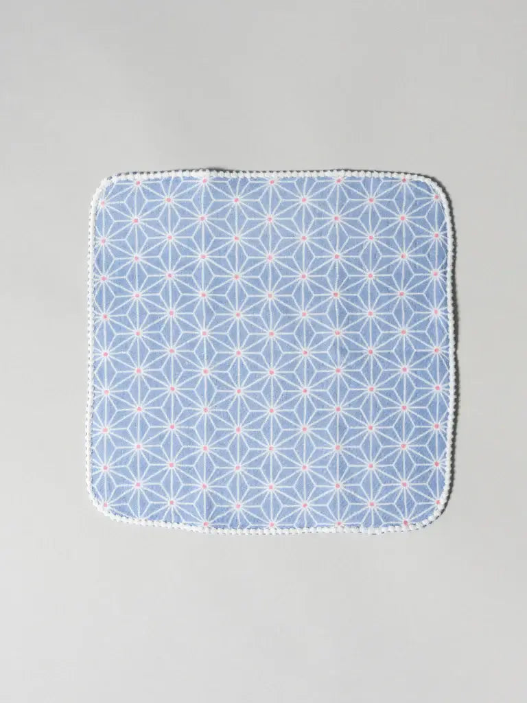 Haikara Little Handkerchief - Asanoha, Blue