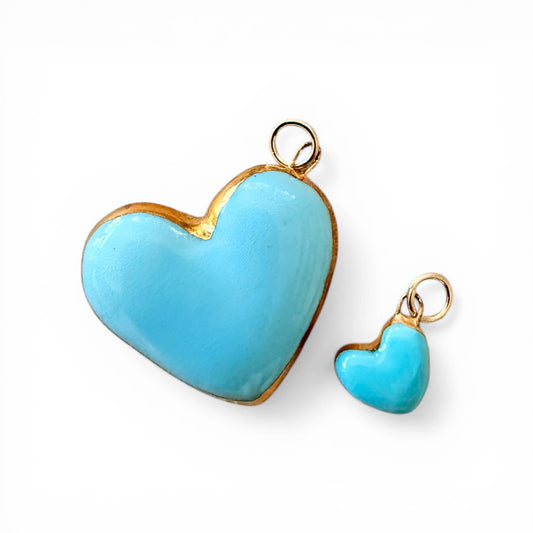 Heart charm: Large Turquoise
