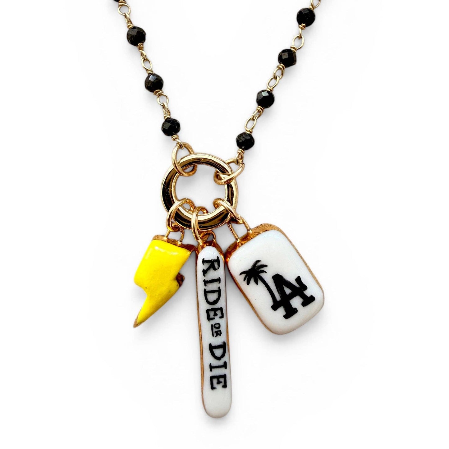 Lightning Bolt Shape Charm: White