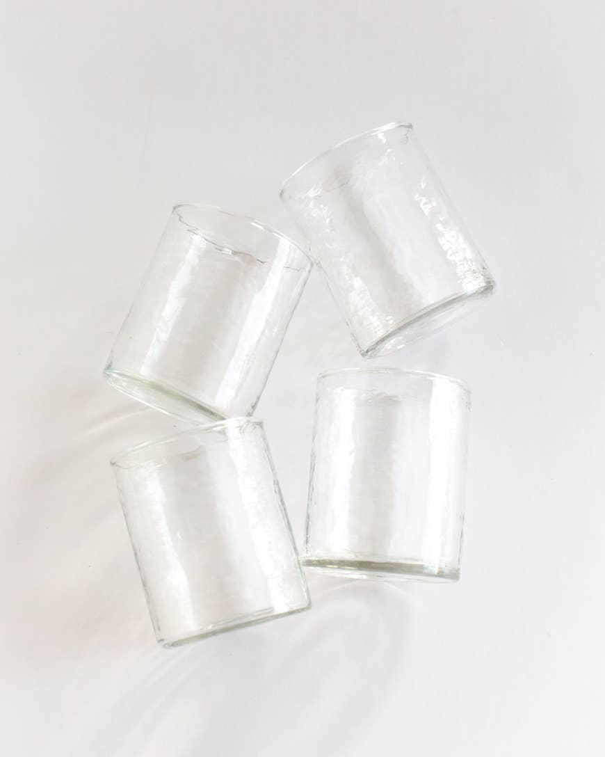 Handblown Hammered Glasses | Set of 4: Blush