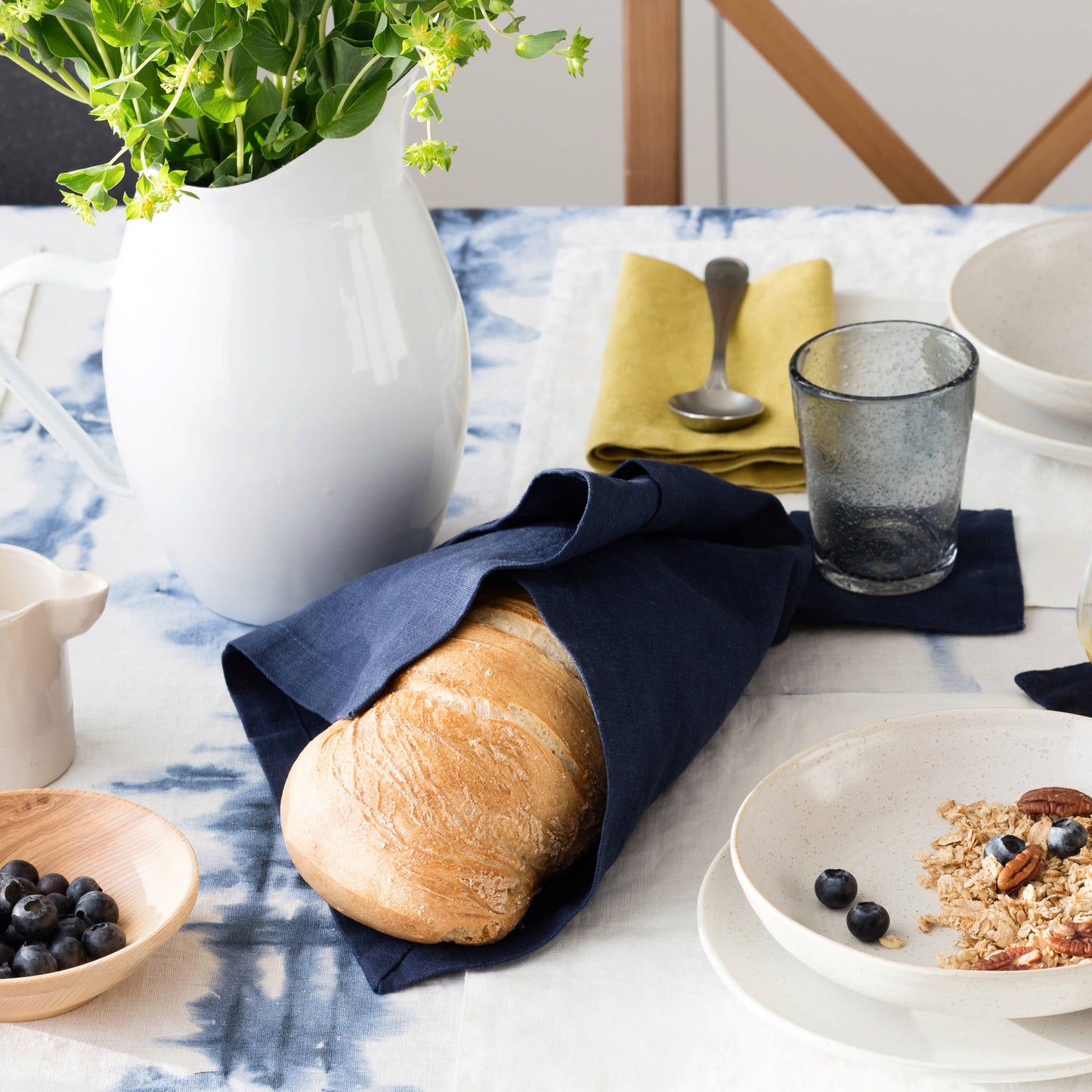 Navy Linen Napkins Set of 4: 18"x18" | 45x45 cm