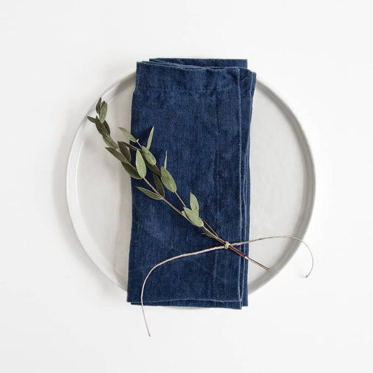 Navy Linen Napkins Set of 4: 18"x18" | 45x45 cm